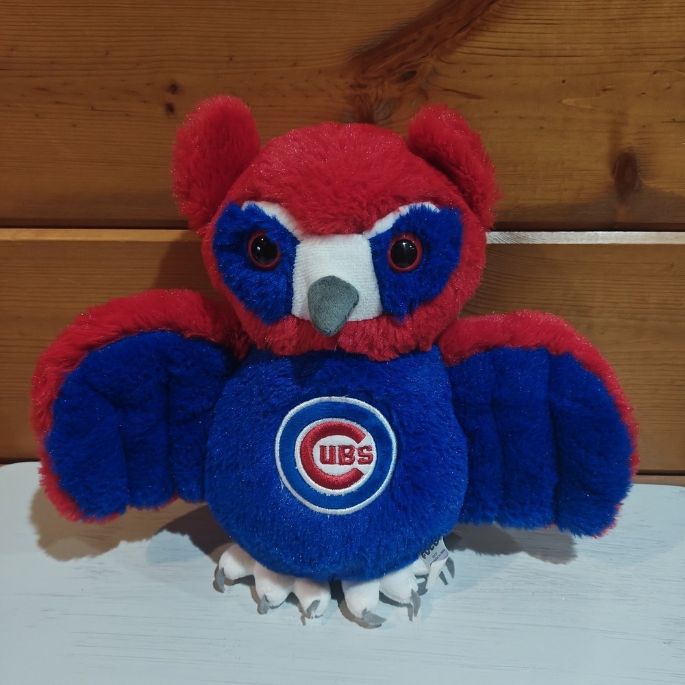 10"‎ FOCO Owl Chicago Cubs Plush Red White & Blue E5